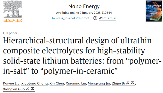 青岛大学郭向欣&毕志节Nano Energy：“PIS”聚合物与“PIC”聚合物强强联手，构建双层超薄复合固态电解质
